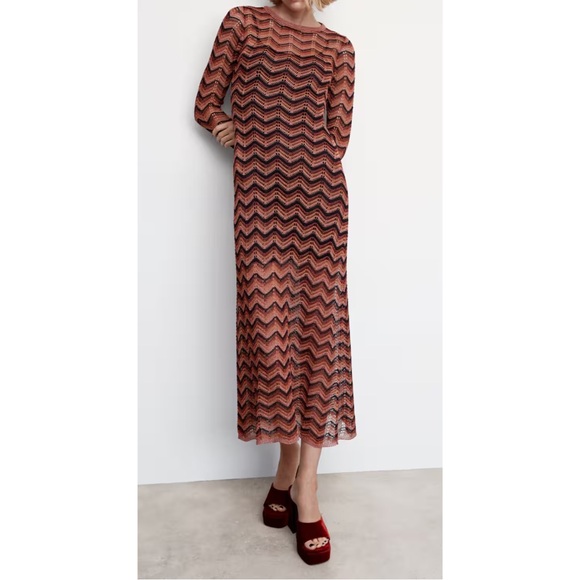 MANGO ~Lurex Knitted Dress (NWT) - Picture 2 of 11